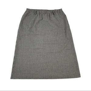 Vintage Katie Brooke Houndstooth A Line Skirt High Waist Elastic Fit Size 12